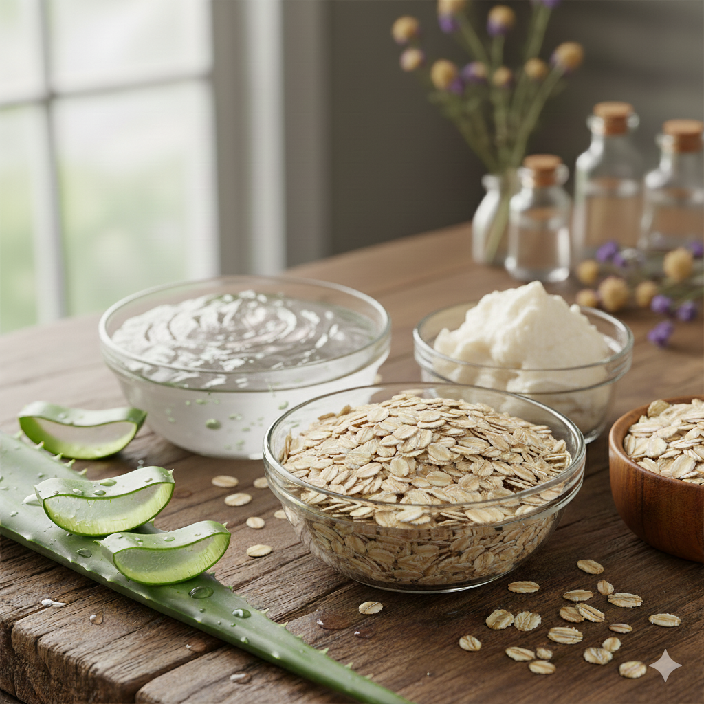 Oatmeal, Shea Butter + Aloe: Our Trio Explained