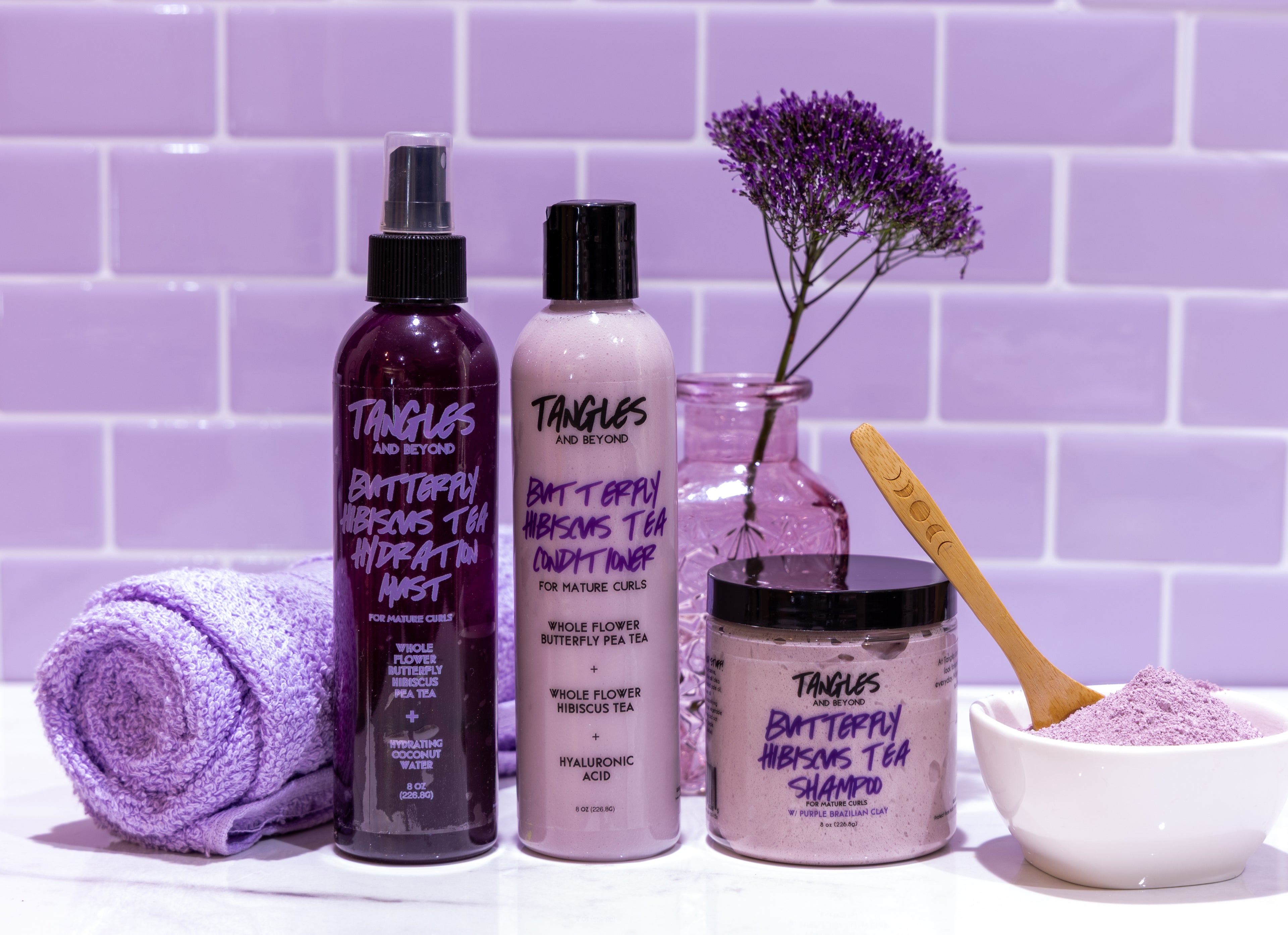 Tangles and Beyond products with decorative elements on tiled background