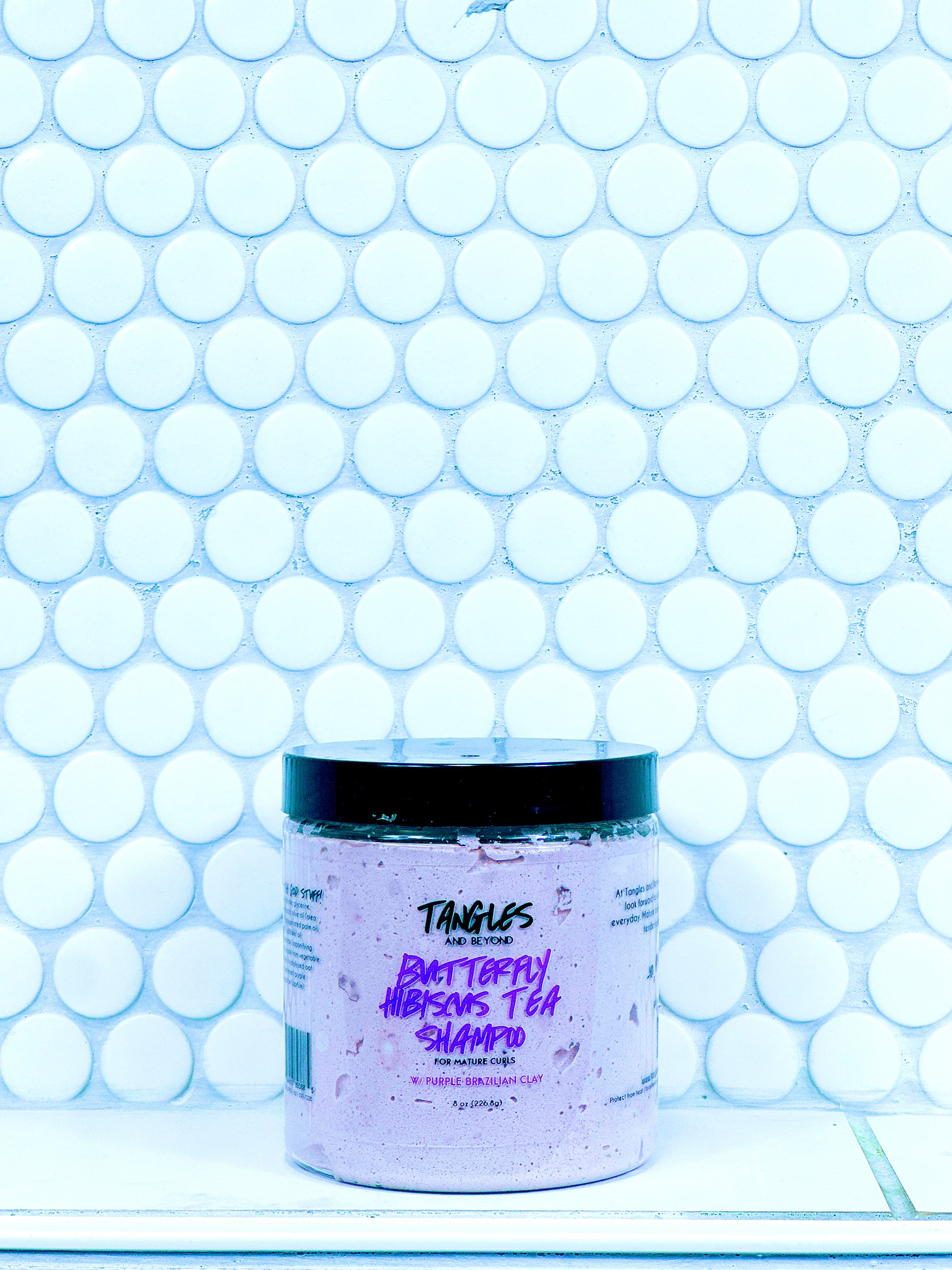 Butterfly Hibiscus Tea Shampoo w/ Purple Brazilian Clay for Mature Curls