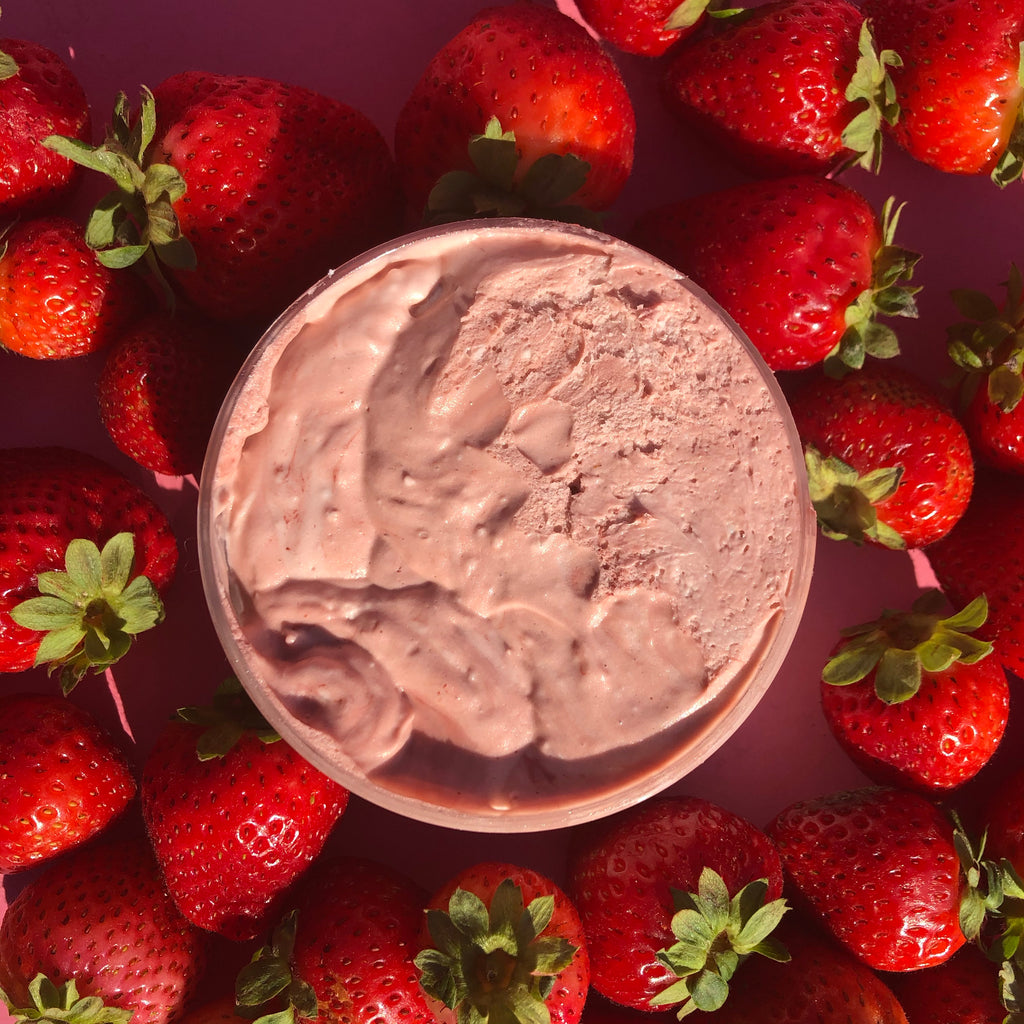 Strawberry Protein Whipped Shampoo w Moroccan Red Clay-For Deep Clarifying